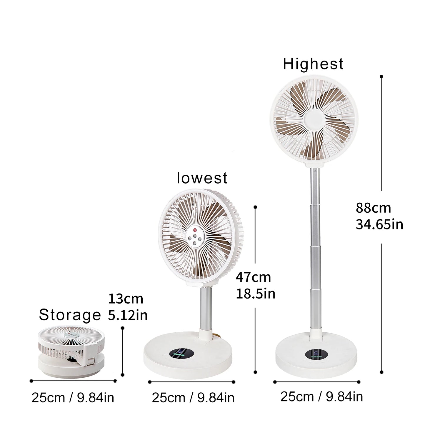 10 Inch Remote Control Folding Desktop Vertical Electric Fan Silent and Timed Rotating Left and Right Outdoor Home Electric Fan
