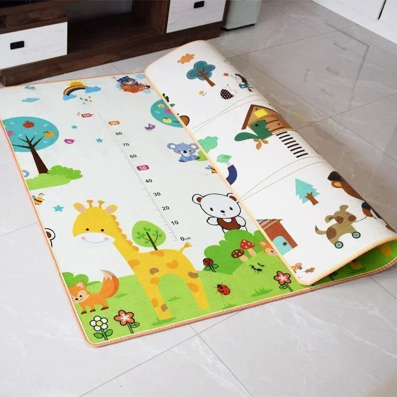 Thicken 1cm/0.5cm Baby Crawling Play Mats 200*180cm Folding Mat Carpet Play Mat for Children's Safety Rug Toys Gift Have Creases