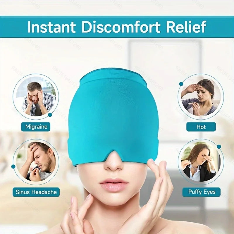 1pc Men Women Sleep Eye Mask Cooling Head Wrap for Sleeping, Micro Weighted Eyeshade Elastic Blackout Eye Cover Reusable Eye