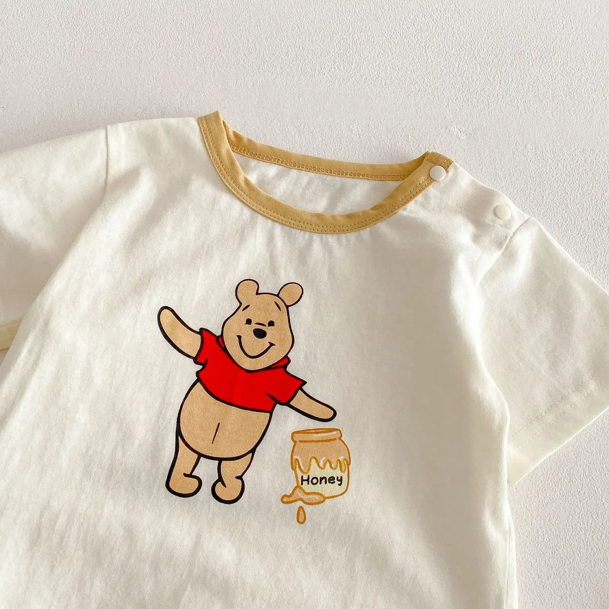 Baby Cartoon T-shirt 2025 New Summer Style 0-5-year-old Boy's Trendy Contrasting Color Base Shirt, Trendy Baby Bear Top