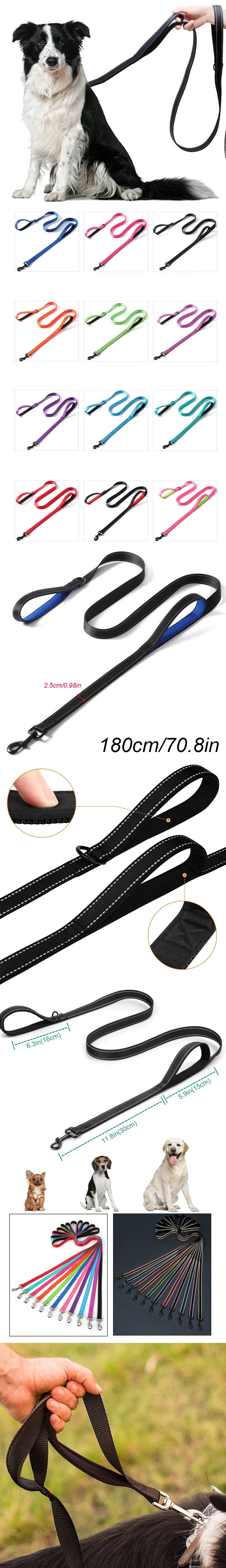 Dog Leashes Outdoor Travel Dog Training Chain Heavy Duty Double Handle Lead for Control Safety Nylon Dog Leash Training Control