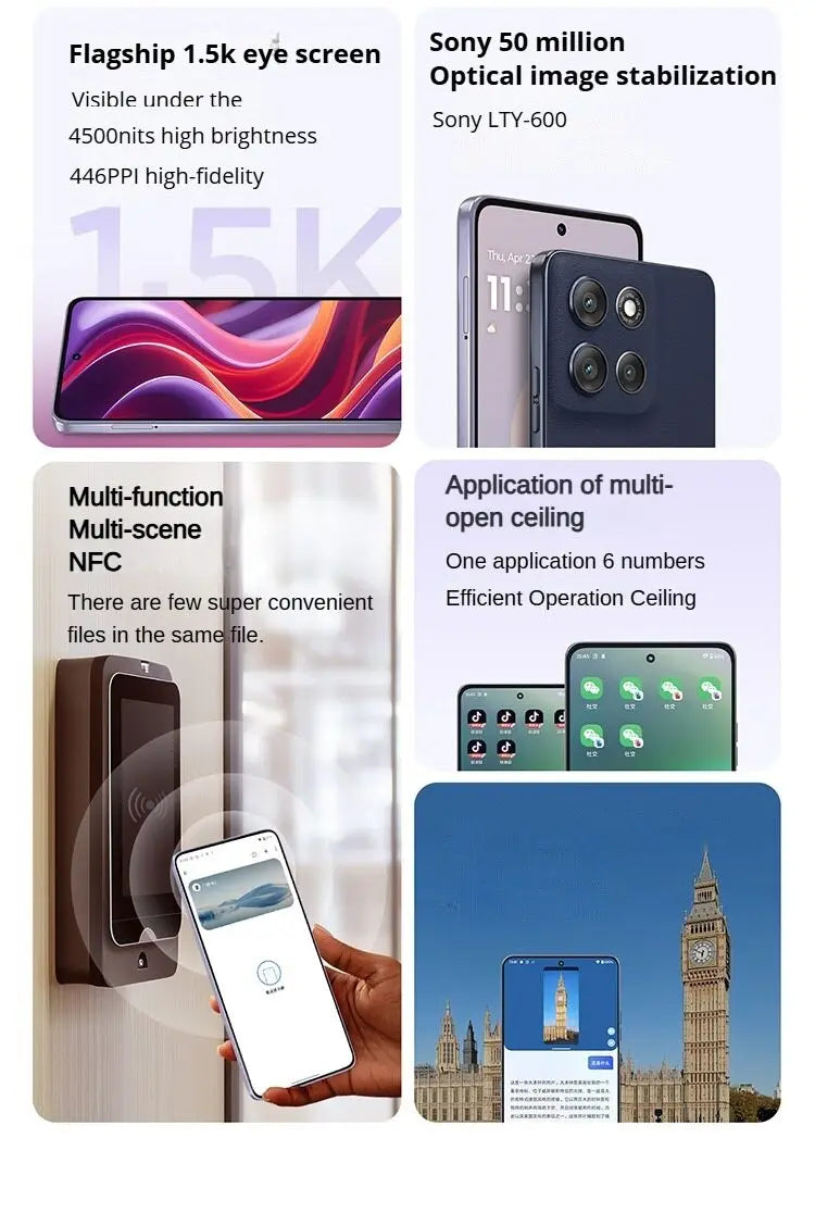 Global Lenovo MOTOROLA G100 Pro SmartPhone 50MP AI Camera 6720mAh Dimensity 7300 6.7 inch 1.5K Eye Protectiob Flexible Cellphone