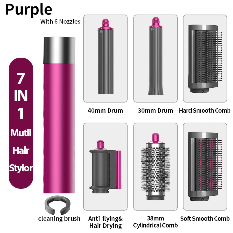 2026 New 7IN1 Multi Hair Styler Curling Iron Hair Hot Air Brush Curling Barrel Hair Dryer Salon Professional Curly Hair Styler