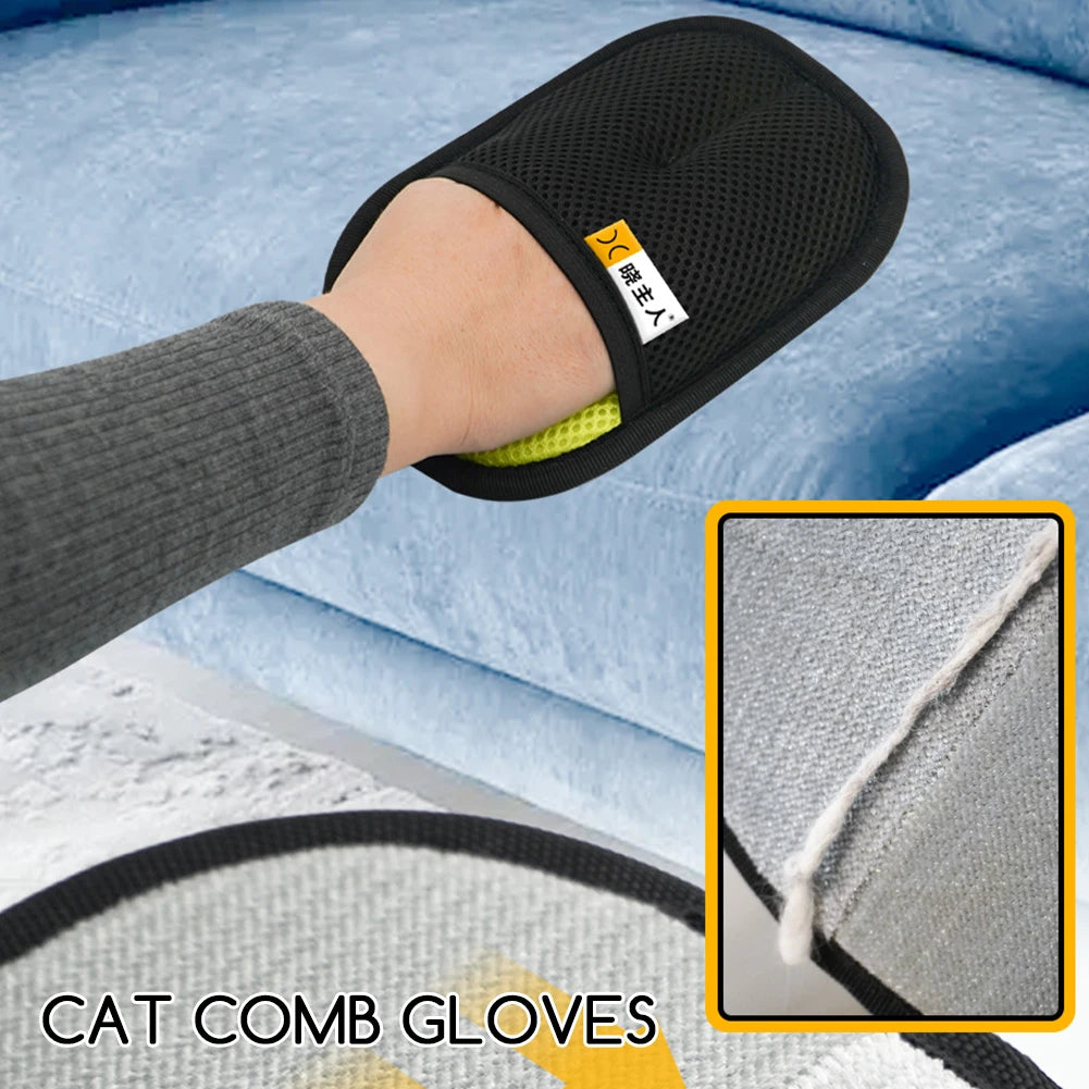 Pet Hair Remover Glove For Cats Reusable Pet Hair Remover Mitt Portable Dog Cat Hair Remover Static Removal Gloves For Pet Hair