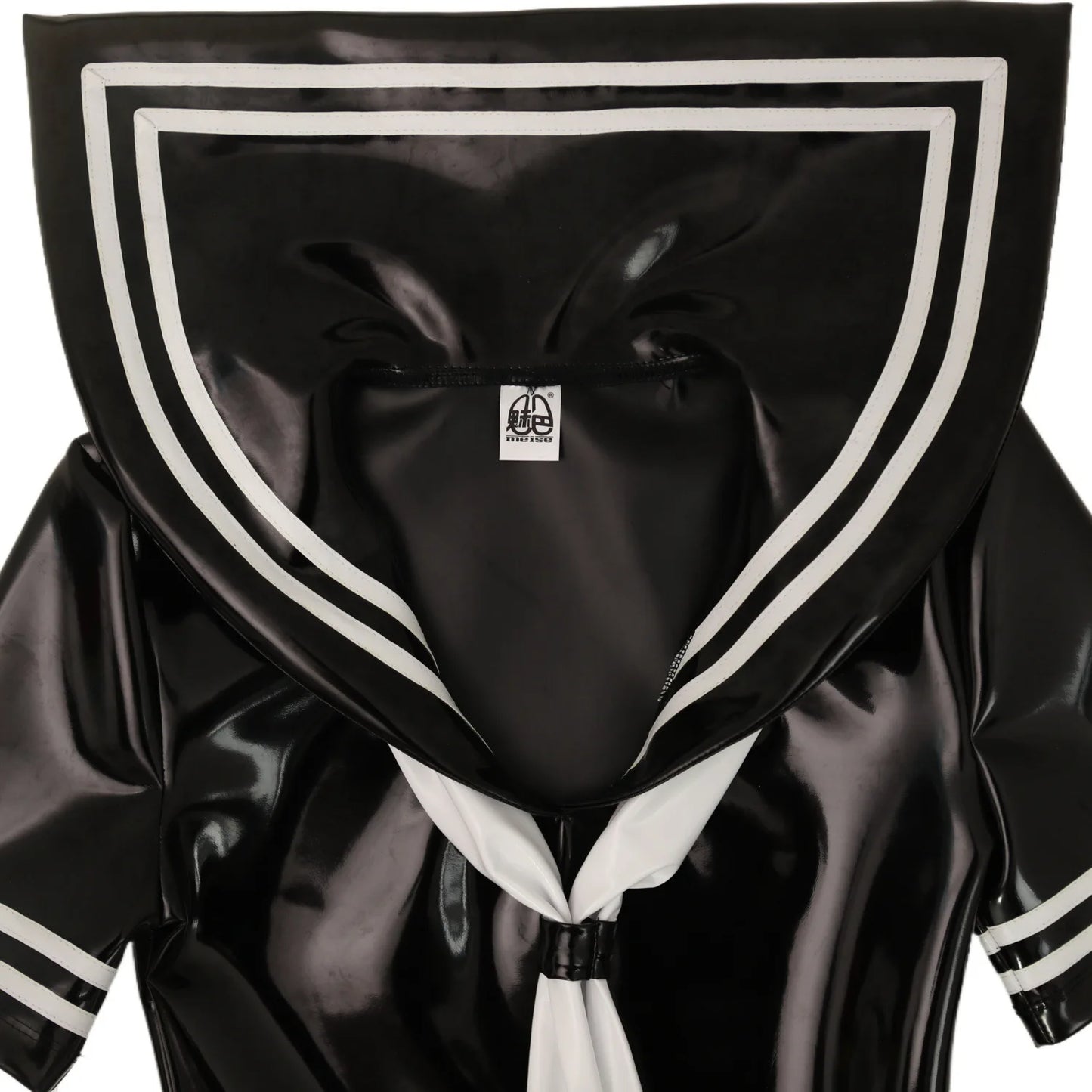 XS-4XL New Double PU Leather Hot Dress Wet Look PVC Short Sleeve Sailor Collar Cosplay Dresses A-line Uniform Minifalda Vestido