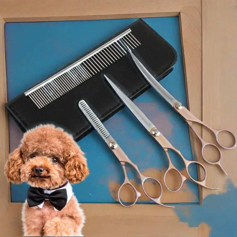 Dog Cat Grooming Tool Shears Professional Pet Cutting Thinning Scissors Set 6.0 Inch 7Inch Stainless Steel Barber Hair Cutting T