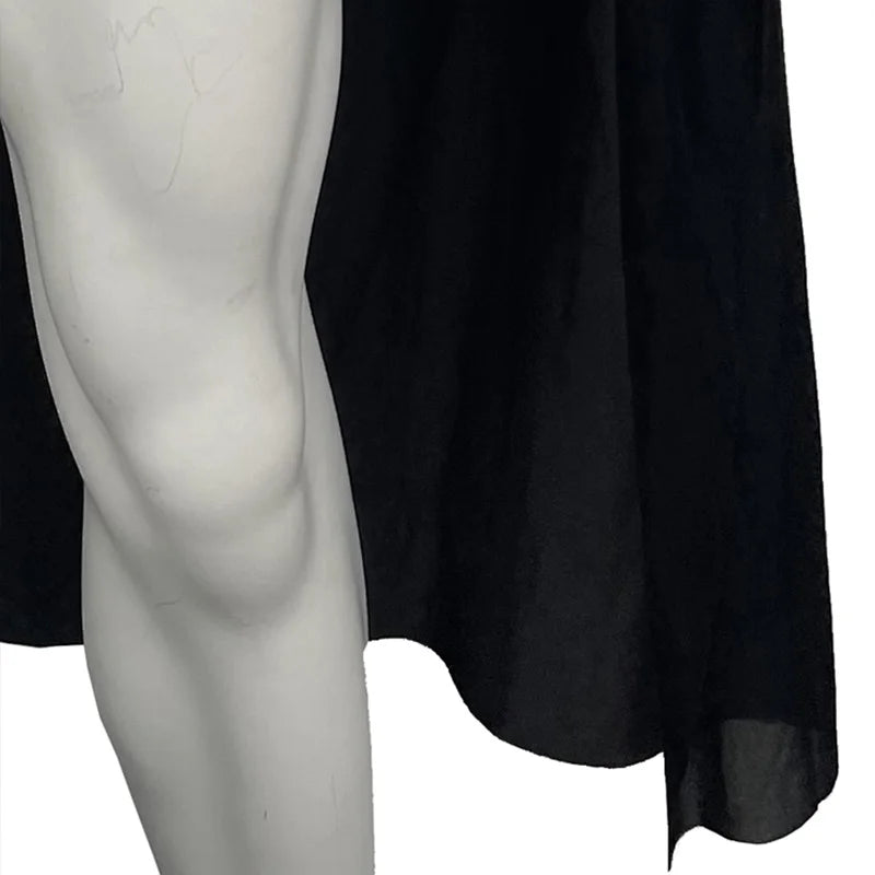 Sexy Halloween Costumes Woman Men Cosplay Hooded Cape Sheer Transparent Stand Collar Erotic Sex Costumes Stage Show Costumes