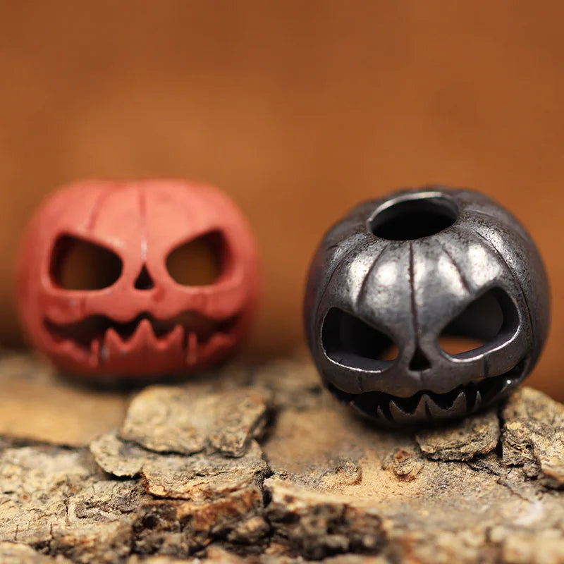 Halloween Pumpkin Skull Face Lantern EDC Brass Knife Beads DIY Woven Paracord Lanyard Pendants Outdoor Tool Hangings Accessories