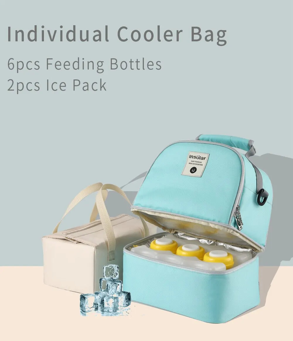 Mummy Diaper Backpack Baby Milk Food Storage Thermal Bags Warmer with Feeding Bottle Thermal Keeps Drinks Cool Travel Backpack