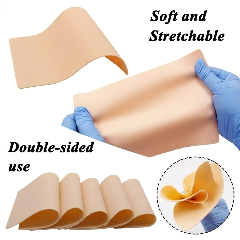 30/20/10/6/3/1PCS  Tattoo Practice Skin Silicone Fake Skin Double-Sided for Permanent Makeup Training Supply Tattoo Accessory