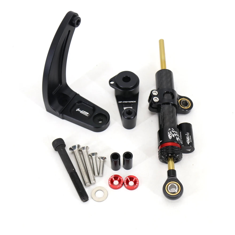 Electric Scooter Steering Stabilizer Carbon Fiber Damper, Mounting Bracket Kit for Dualtron Ultra 2 and Limited