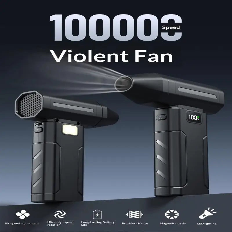 X8 Brushless Turbo Jet Fan Blower 100000RPM Powerful Electric Air Blower Vacuum Dust Cleaner Portable Dust Cleaner Violent Fan