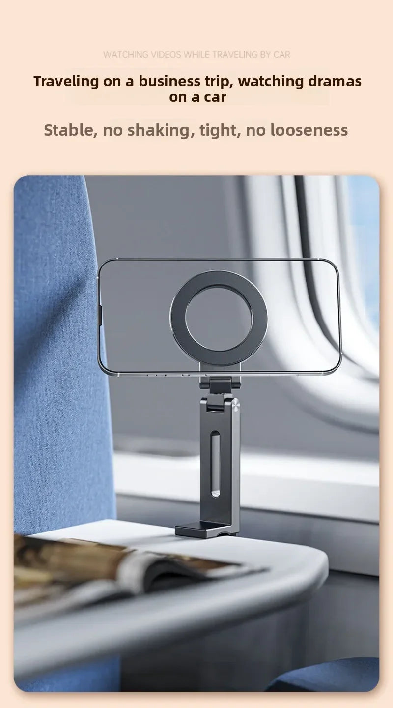 Universal Magnetic Phone Holder Travel Essentials Flexible Rotation Hands-Free Airplane Phone Mount for IPhone15 Pro Max Series