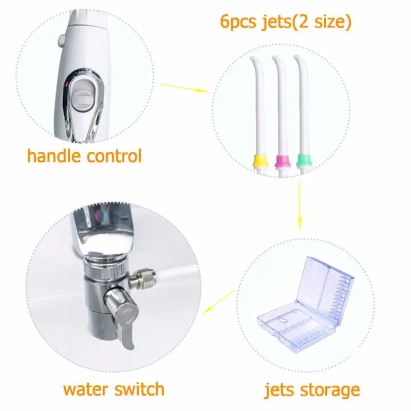 Faucet Oral Irrigator Water Jet For Cleaning Toothpick Teeth Flosser Dental Irrigator Implements Dental Flosser Tooth Cleaner
