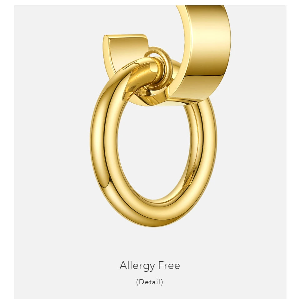 ENFASHION Curved C Circle Drop Earrings For Women Gold Color Stainless Steel Geometric Earings Fashion Jewelry 2020 Gifts E1183