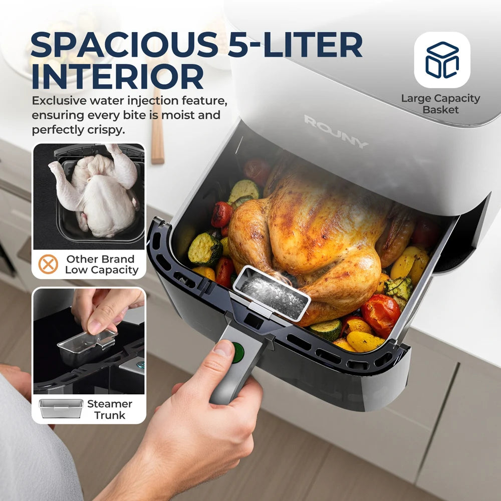 5L Electric Air Fryer Oven - Oilless Touch Control Cooker for Family Size Meals Hot Air Frier