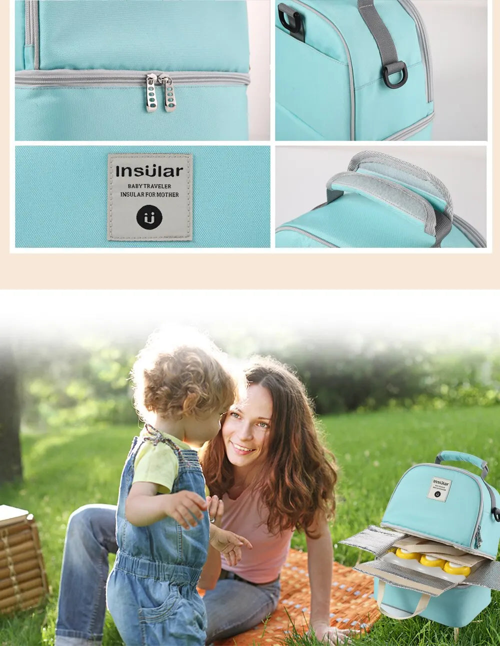 Mummy Diaper Backpack Baby Milk Food Storage Thermal Bags Warmer with Feeding Bottle Thermal Keeps Drinks Cool Travel Backpack