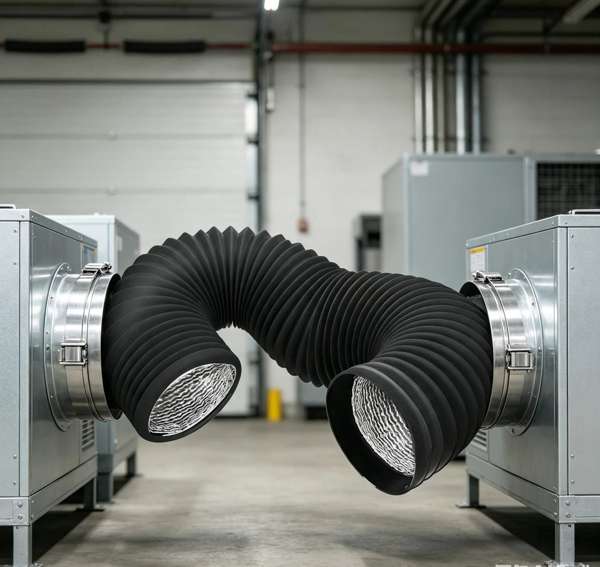 HTMCK 4 Inch Flexible Dryer Vent Hose, Heavy‑Duty Air Ducting Exhaust Pipe with 2 Stainless Steel Clamps for Kitchen