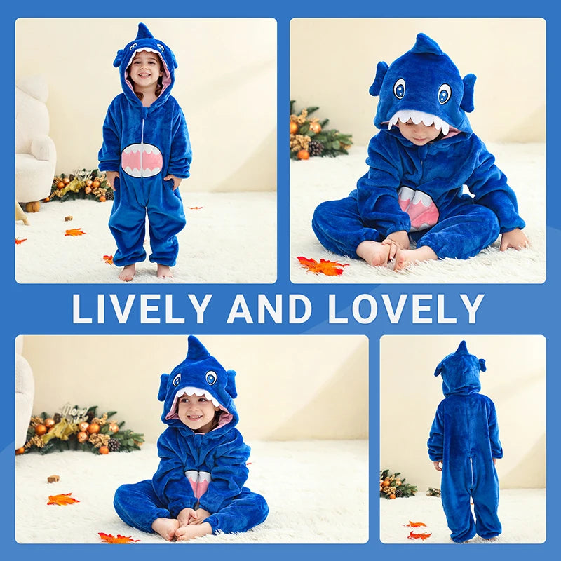 MICHLEY Halloween Lion Baby Rompers Clothes Hooded Flannel Cosplay Toddler Infant Pajamas Bodysuit Jumpsuit Costume For Kids Boy