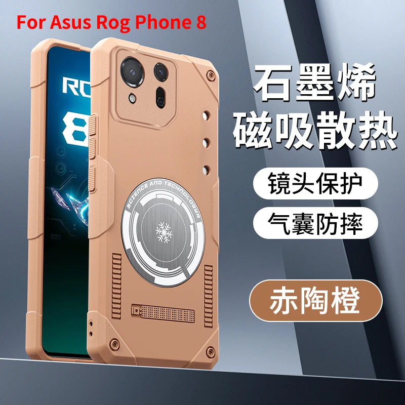 Graphene Cooling Magnetic Case for ASUS ROG Phone 9 8 7 Drop-proof Ice Hand Feel Soft Cover for Gamers Gaming