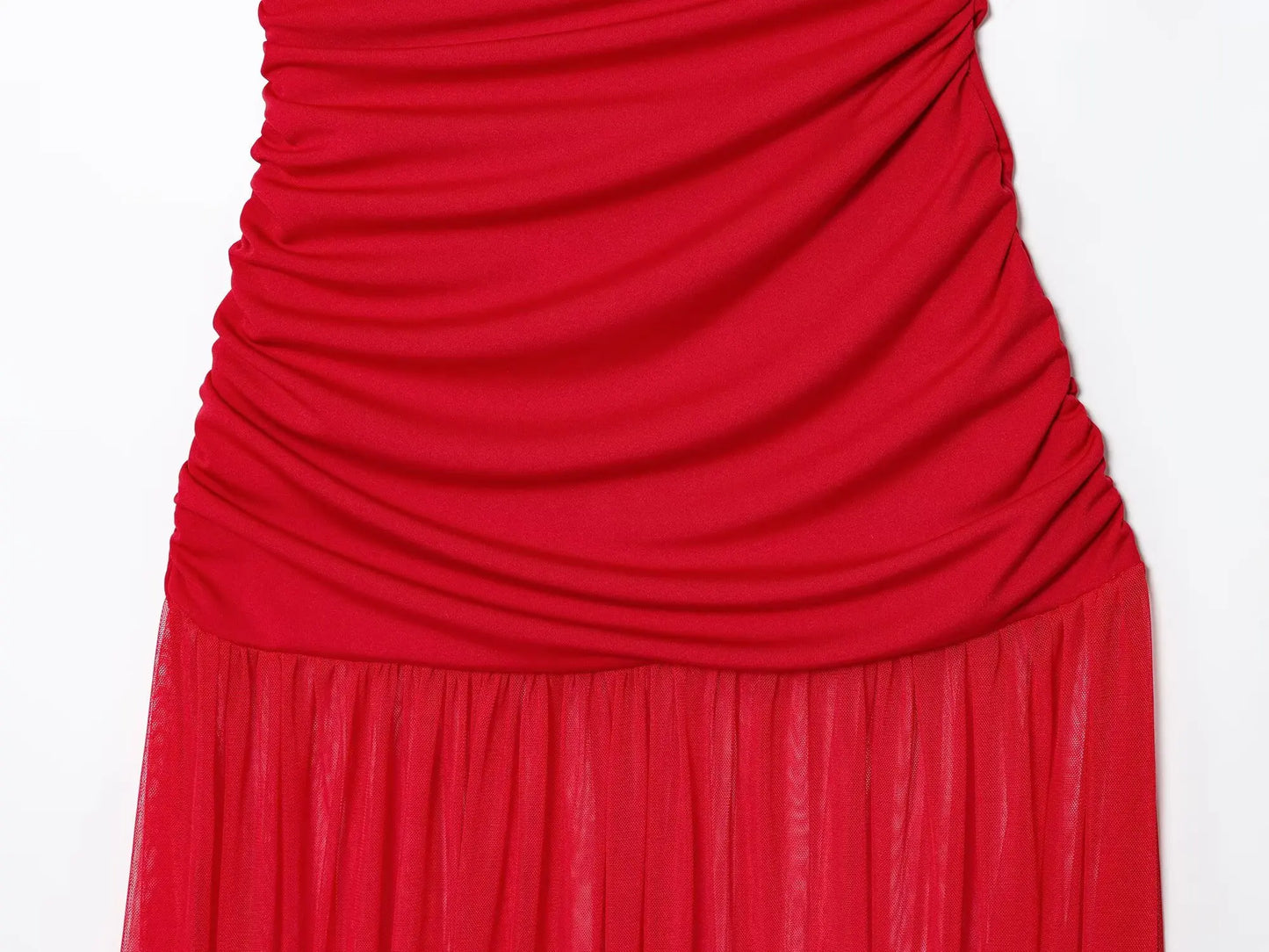 KONDALA Women Elegant Chic Mesh Tulle Long Dress Sleeveless Fitted Dress For Female 2025 Fashion Sexy Romantic Party Lady Dress