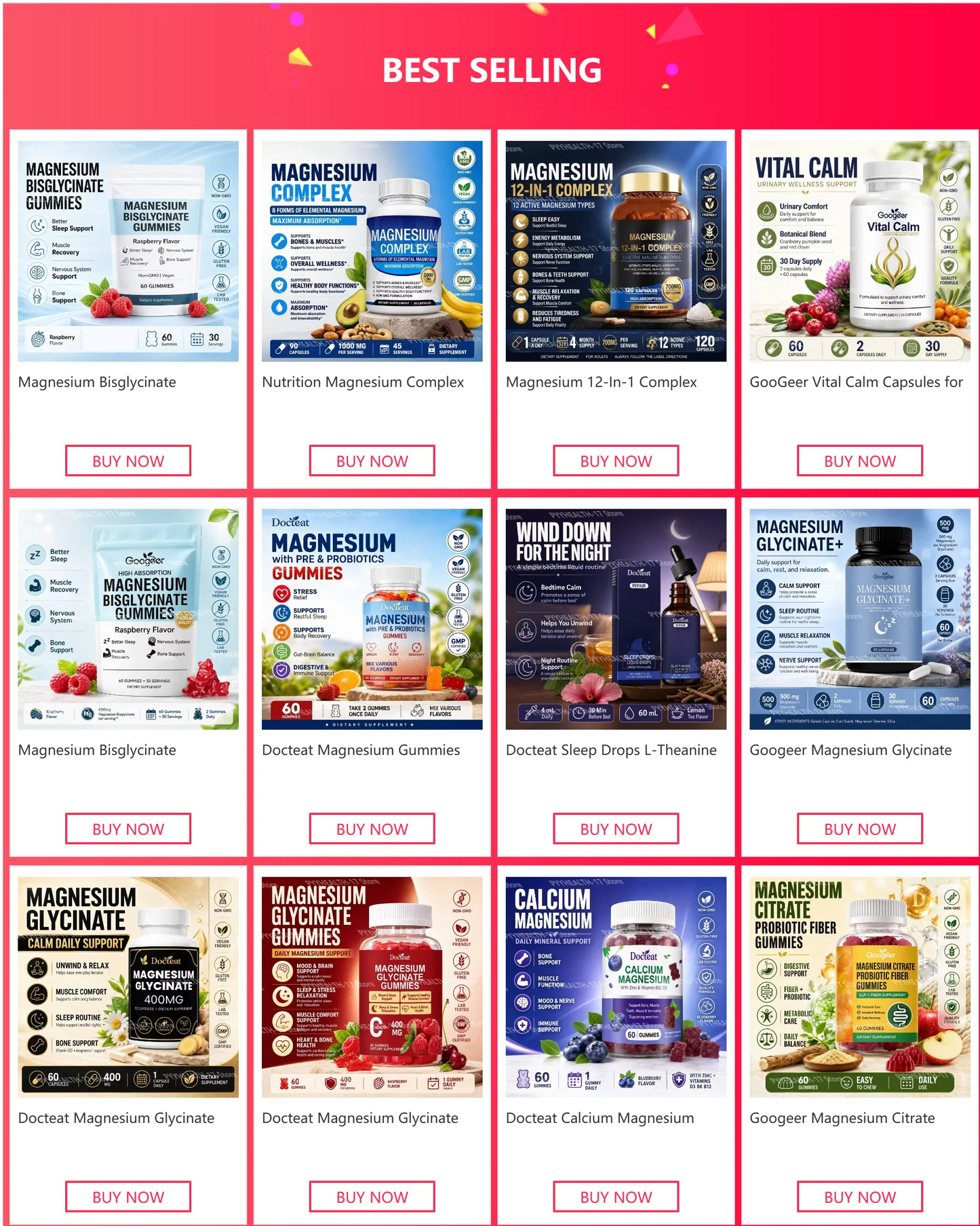 Nutrition Magnesium Complex Capsules 8-Form Elemental Magnesium Supports Healthy Body Functions 1000 Mg 90 Capsules