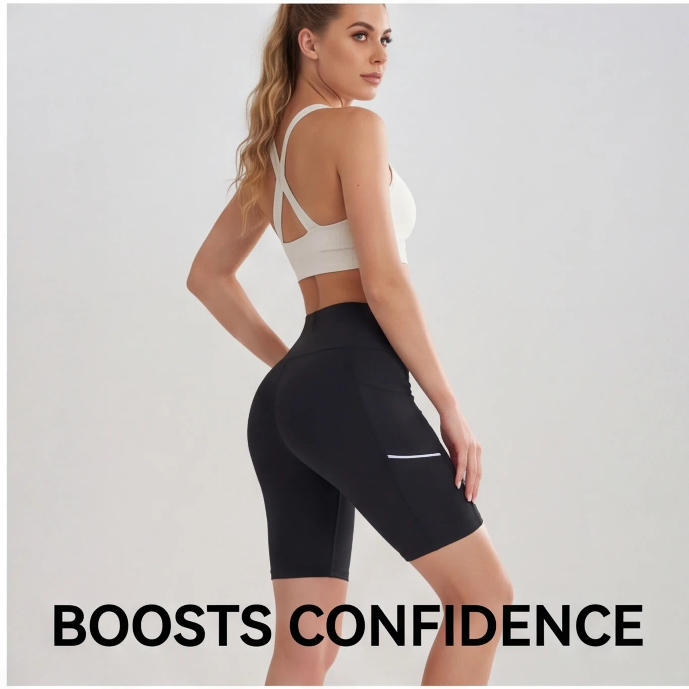 Women's High Waisted Biker Shorts with Phone Pocket Tummy Control High Waist Yoga Pants Tummy Control High Waist Yoga Pants