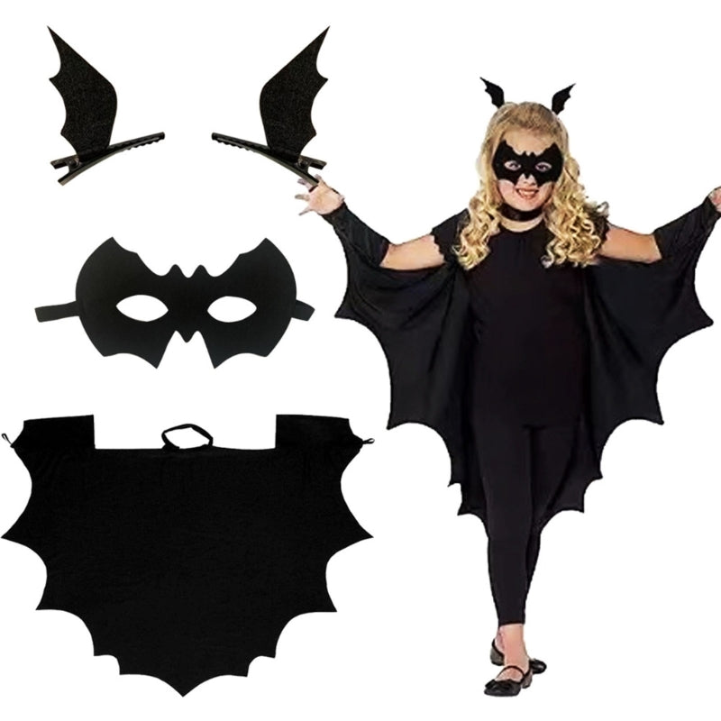 Halloween Bat Costume Bat Wing Cape Halloween Cosplay Costume for Kids