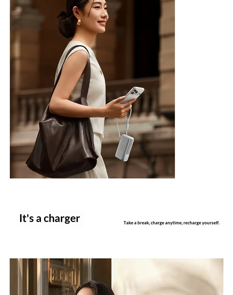 Baseus 67W Pro 3 In 1 Portable Power Bank Retractable Cable Charger 3C Certified Airline Approved For Smartphone 10000mah