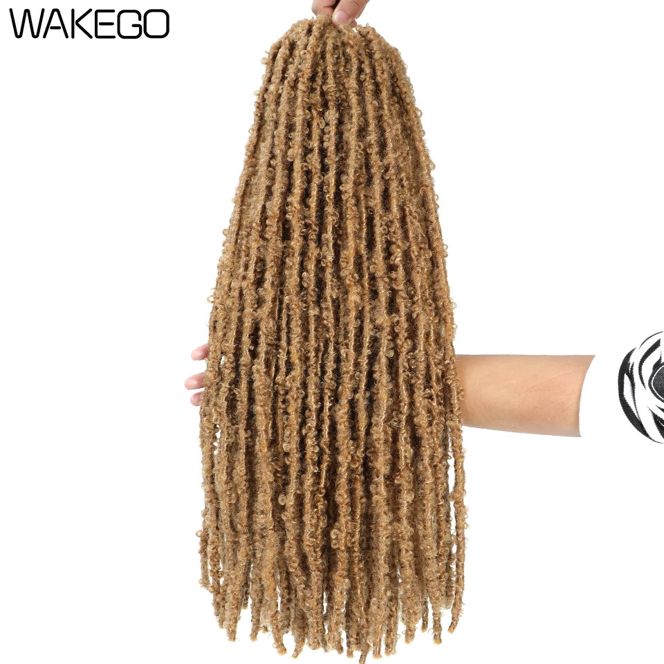 Wakego Butterfly Locs Crochet Hair 14 18 24 Inch Fausse Locks Crochet Butterfly Extensions Pre-looped Soft Locs Synthetic Braid
