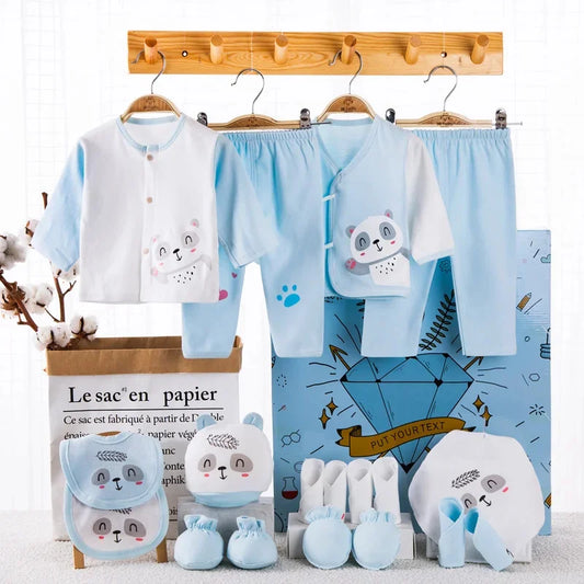 18piece/lot Newborn Baby Clothes For Girls Boys Sets New born Hat Bib 100% Cotton Infant Spring Autumn Soft Boy Clothing