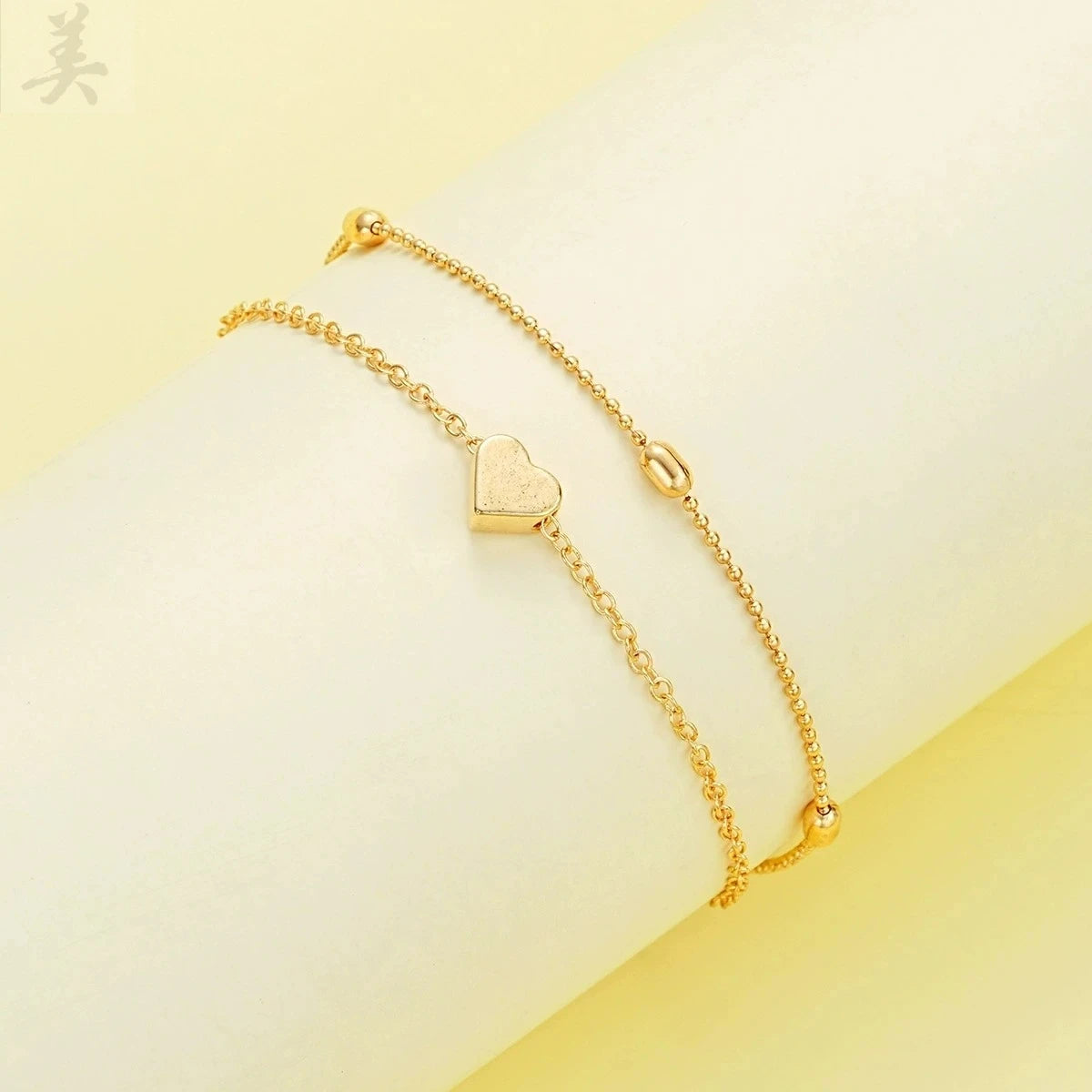 Fashion Imitation Pearl Heart Jewelry Set For Women Gold Silver Color Round Beads Necklace Bracelet Set Daily Wear Accessories