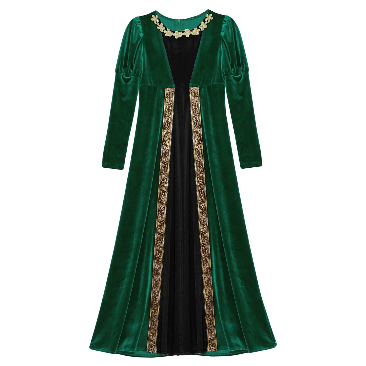 Children Girls Halloween Medieval Renaissance Vampire Cosplay Costume Ancient Roman Princess Dress Long Sleeve Retro Velvet Gown