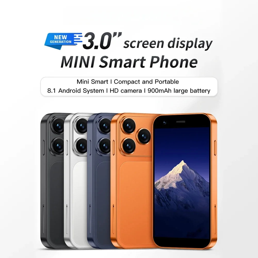 FUFFI I17 Mini Smartphone Android Phone Face ID Portable 8.1 Mini Celulare 3.0 Inch HD 2GB RAM 16GB ROM 900mAh Battery Cellphone