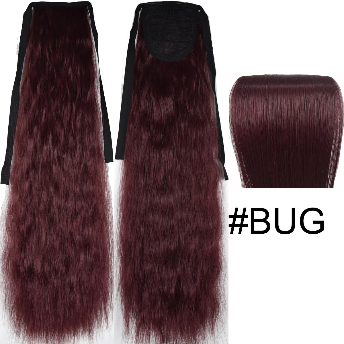 TOPREETY Synthetic Fiber Heat Resistant Kinky Ribbon Ponytail Extensions 3007