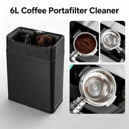 HomeWise G512N-6L Electric Coffee Portafilter Cleaner 6L Automatic Coffee Cleaner For 51/54/58mm Portafilter Cafe Espresso Tool
