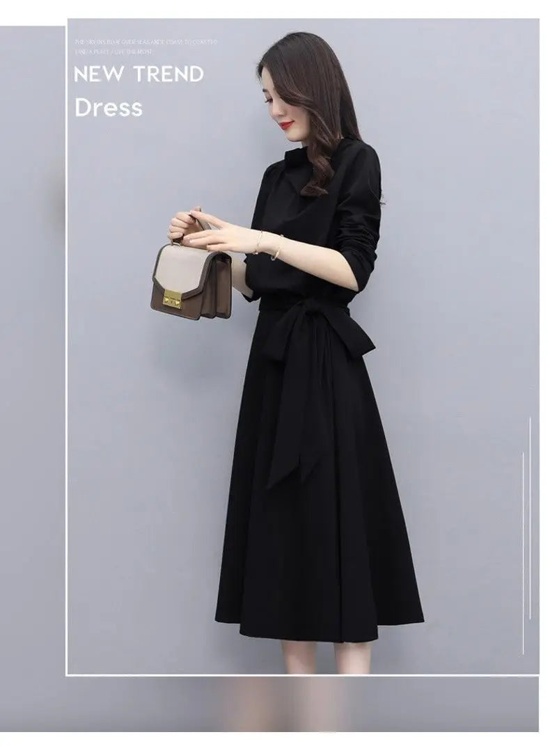 Long Sleeves Dresses Women's Elegant Midi Dresses for Women Womens Office Dress Woman Streetwear Autumn Winter Korean Style New