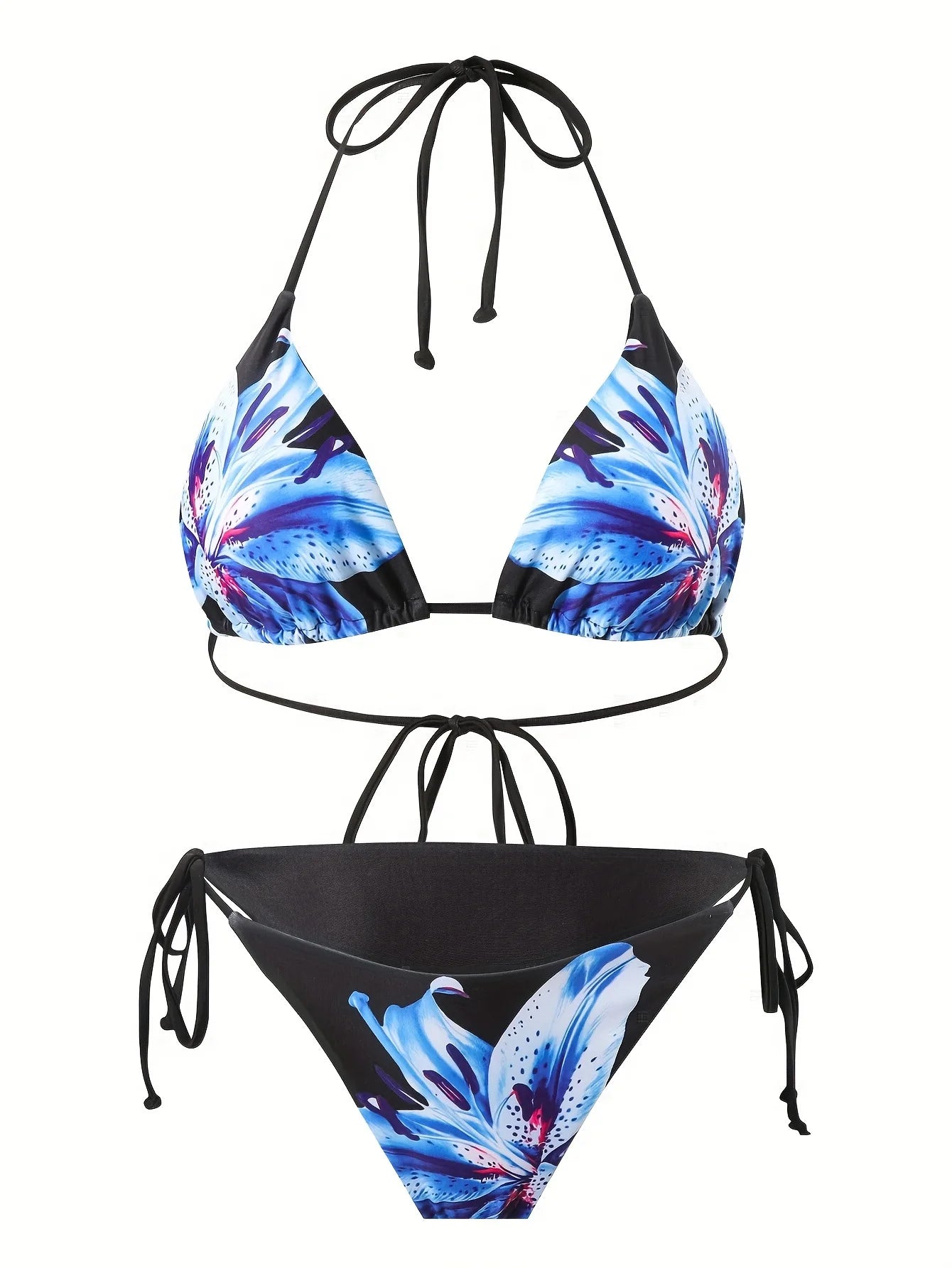 Sexy Bikini Retro Print Tropical Skirted Three-Piece Beachwear Strapless Strap-On Swimsuit Female Adult High Elasticity Backless