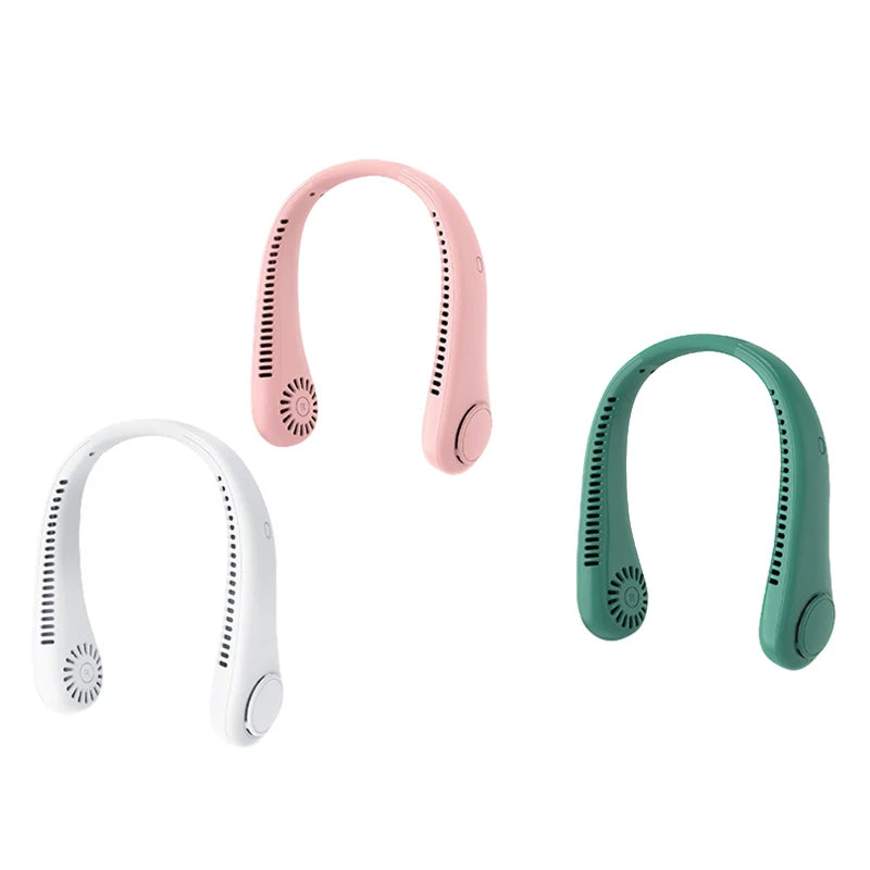 Portable Neck Fan 3 Speeds Mode Adjustable Stretchable Neck Fan Blow Air For Cooling Hand Free 4000mAh Rechargeable