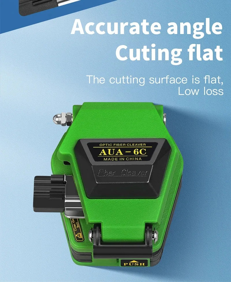 AUA-6C Fiber Cleaver FTTH Cable Fiber Optic Cutting Knife Tools Cutter Three-in-one Clamp Slot 16 Surface Blade