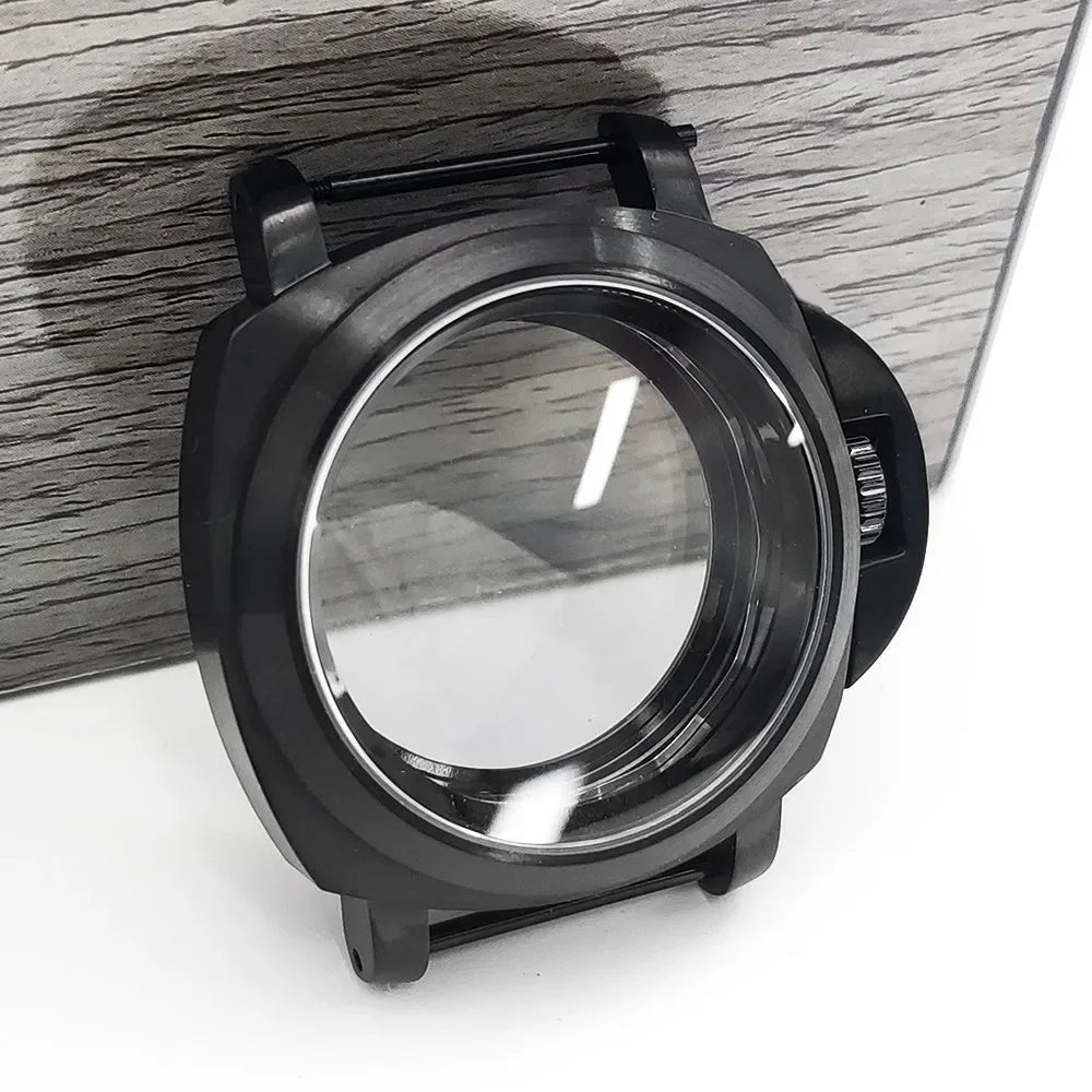 For Panerai Style 40mm Stainless Steel Watch Case with Crown Guard Bridge, Fit NH35 NH36 Movement, Watch Mod Parts