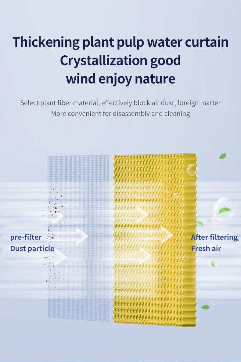 Portable Air Conditioner Fan Intelligent Cooling Fan with Remote Control Wide-angle Air Supply Ice Crystal for Home Use