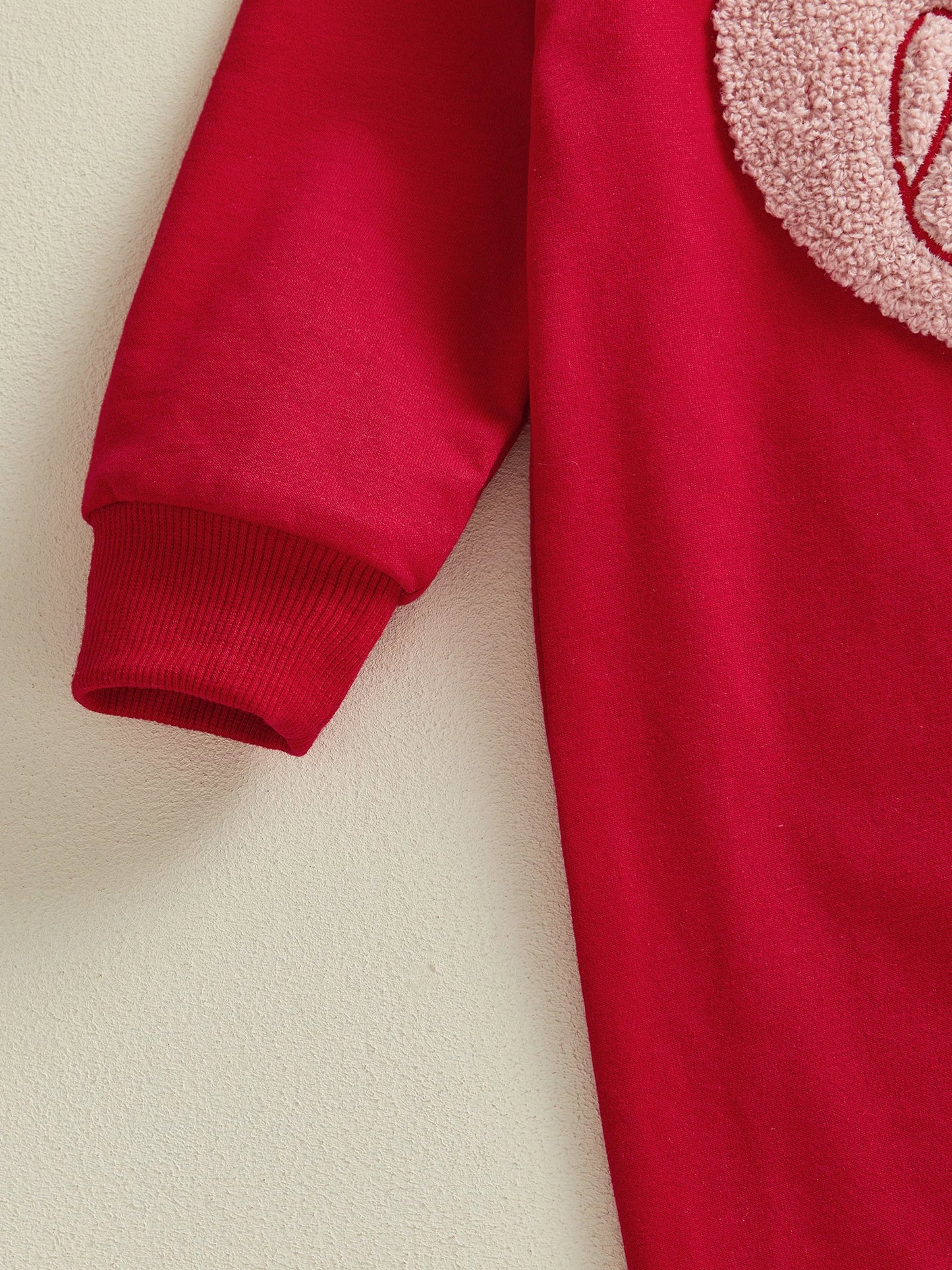 Spring Valentine's Day Infant Baby Boys Jumpsuit Casual Long Sleeve Heart Embroidery Romper Outfit Clothes