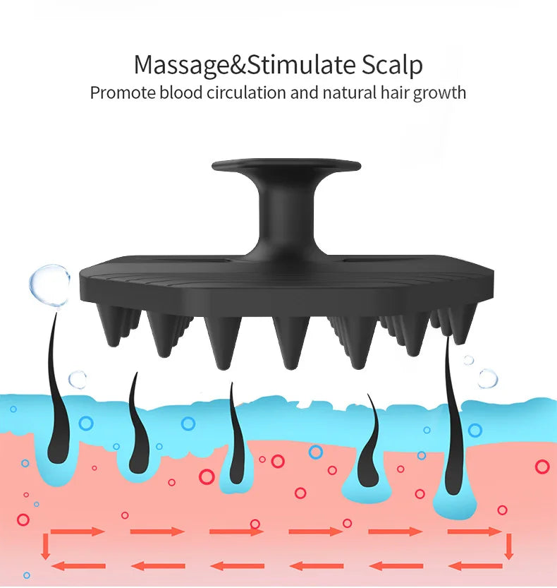 Silicone Shampoo Scalp Hair Massager Head Body Scalp Massage Brush Comb Hair Washing Comb Shower Brush Bath Spa Massage Brush
