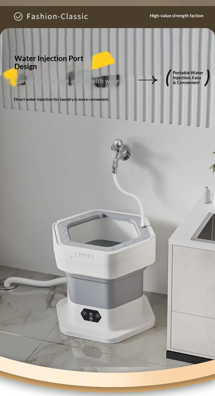 New Mini Folding Washing Machine Household Small-sized Washing Machine Socks Underwear Pants Also Capable Dehydrating White