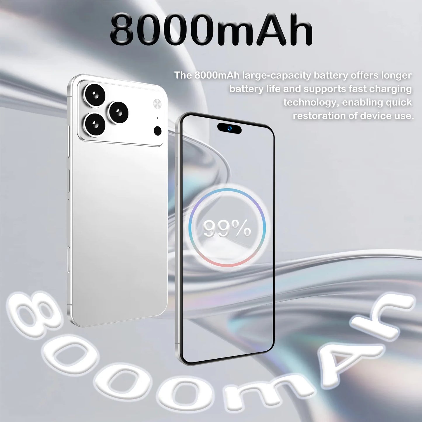 2026 Global Version I17 Promax Pro 4G 5G Dual Card Dual Standby System Original Intelligent 7.3inch 8000mAh Battery Arrival