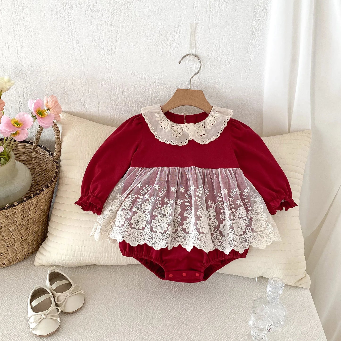 Infant Christmas Outfits Baby Romper Clothes Winter Red Santa Claus Knitted Newborn Infant Boy Girl Christmas Gift Jumpsuits+Hat