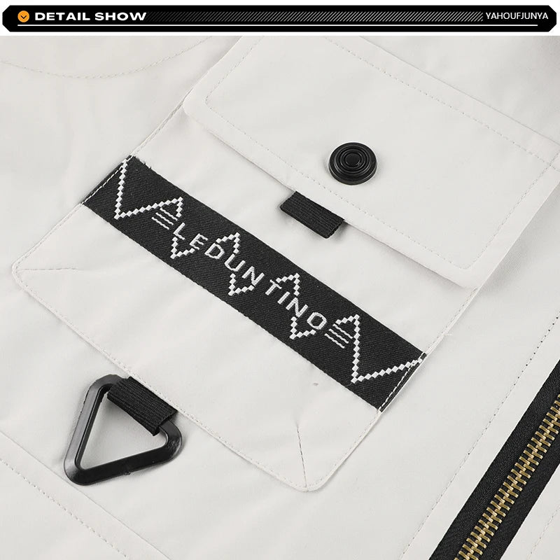 2026 New Summer Men Sleeveless Outdoor Cargo Leisure Lapel Vest Men Pocket Solid Color Fishing Camping Thin Vest Male Waistcoat