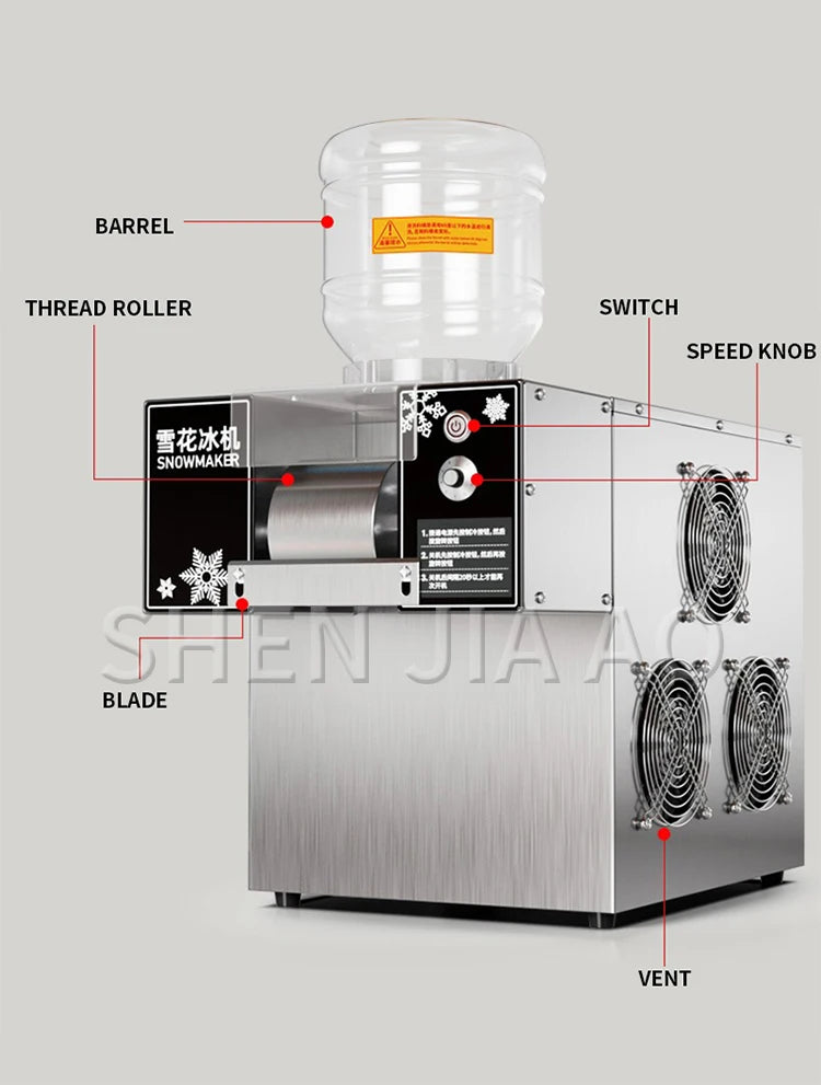 60KG/24H Snowflake Ice Machine Europe Snowflake Ice Machine Korea Bingsu Machine Snowflake Ice Shaving Machine 220/110V