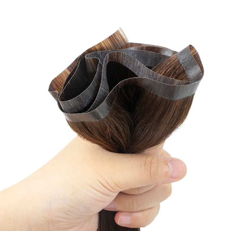 Seamless Natural Tape Weft  Long PU Skin Weft Tape in Human Extensions No Glue  Human Hair For Fine Hair 80cm Long Weft Bundles